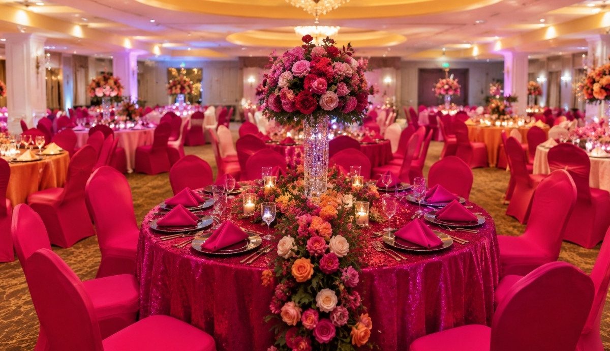 Blush and gold celebration ballroom styled by Dream Designs 911 Events